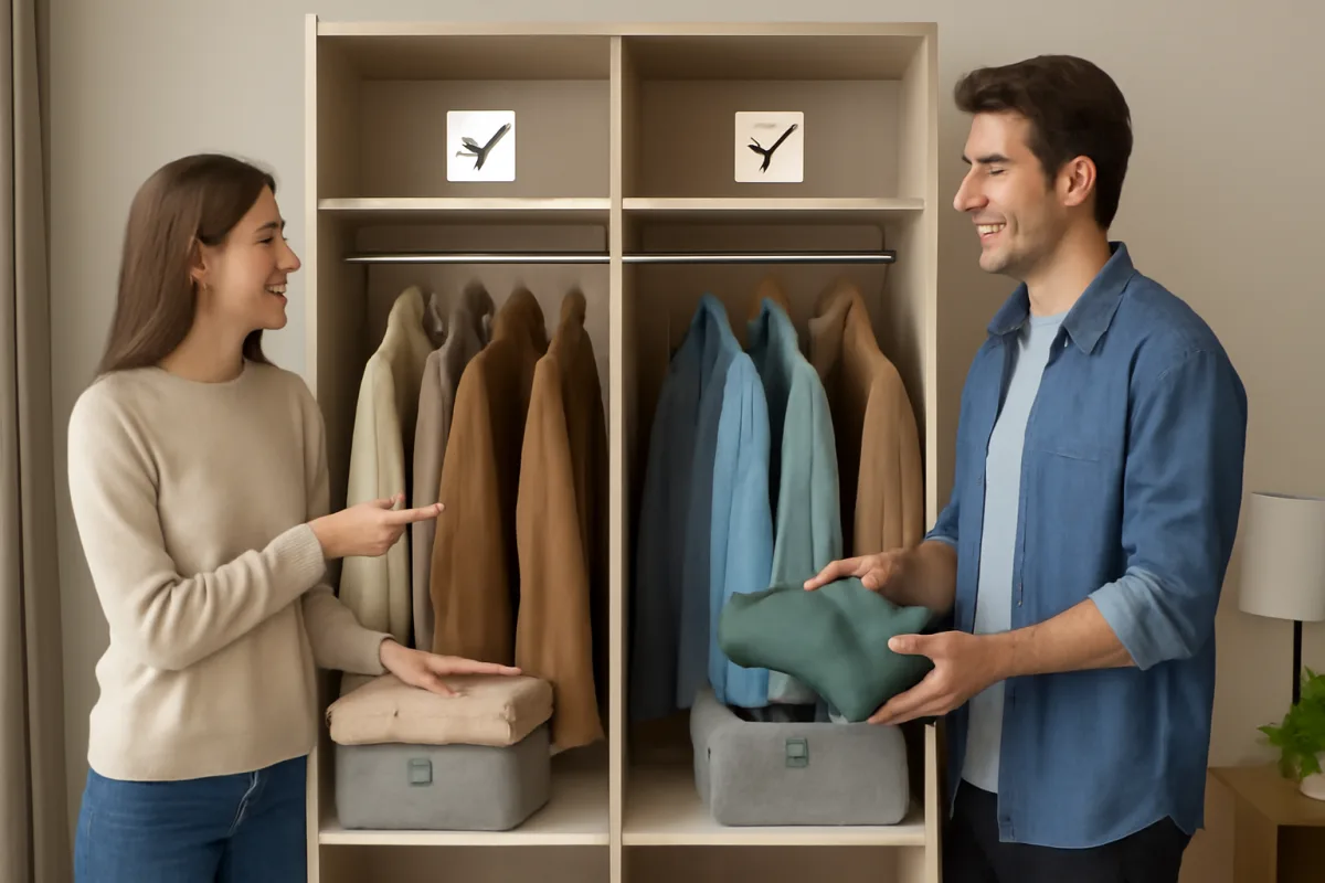 Organizzare il guardaroba condiviso: soluzione pratica per non litigare mai
