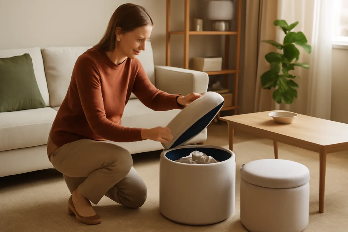 Pouf contenitore: modelli e idee per creare posti a sedere extra senza ingombrare